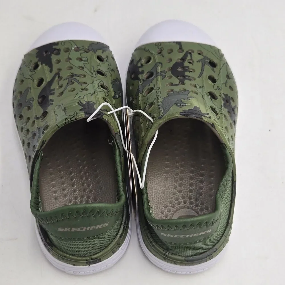 Skechers Foamies Toddler Size 8 Green Dinosaur Slip On Shoes NWT Sneakers